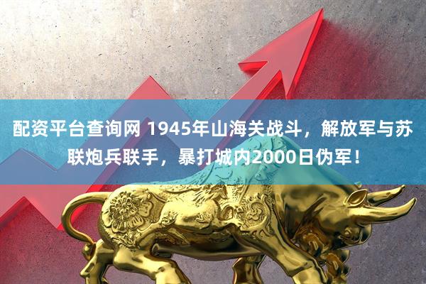 配资平台查询网 1945年山海关战斗，解放军与苏联炮兵联手，暴打城内2000日伪军！